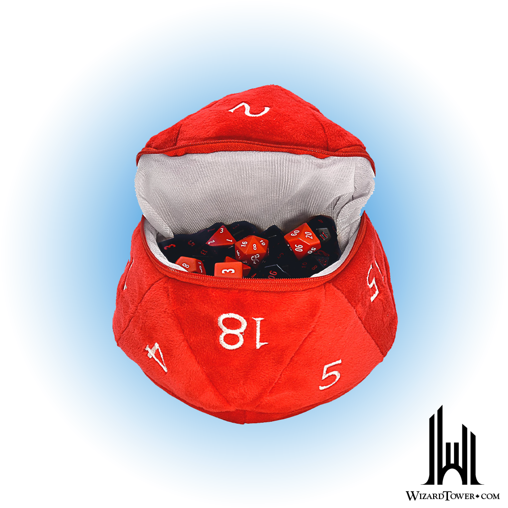 Dice Bag - Red/White D20 Plush